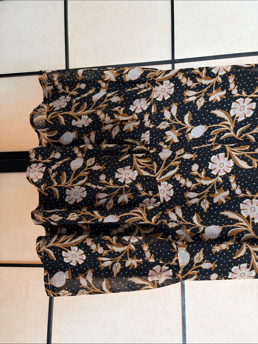 La Sconita Black Floral Ruffle Midi Dress - Picture 3 of 4